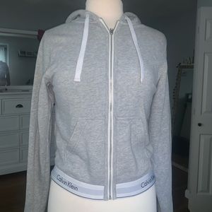 Calvin Klein light gray zip up